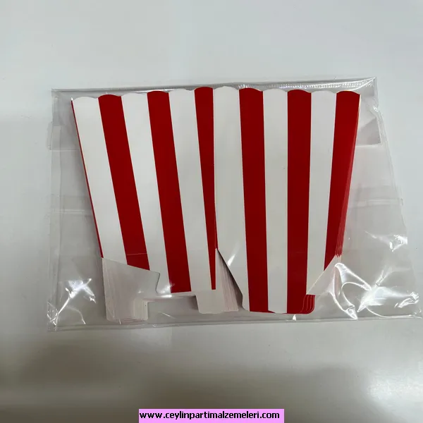 Kırmızı-Beyaz Popcorn Kutusu